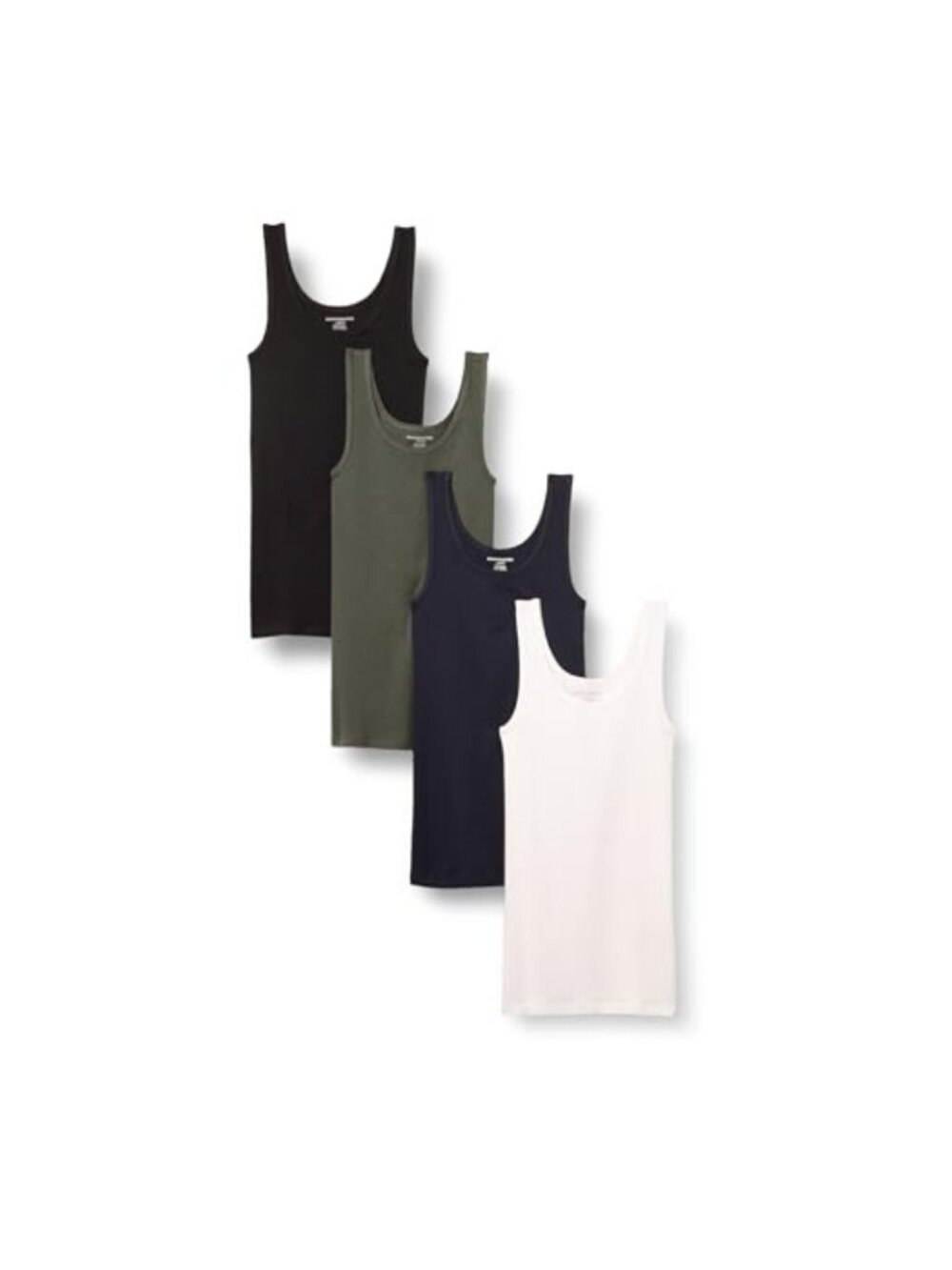 Slim Fit Scoop Neck Rib Knit Tank Top Sleeveless Yoga Casual